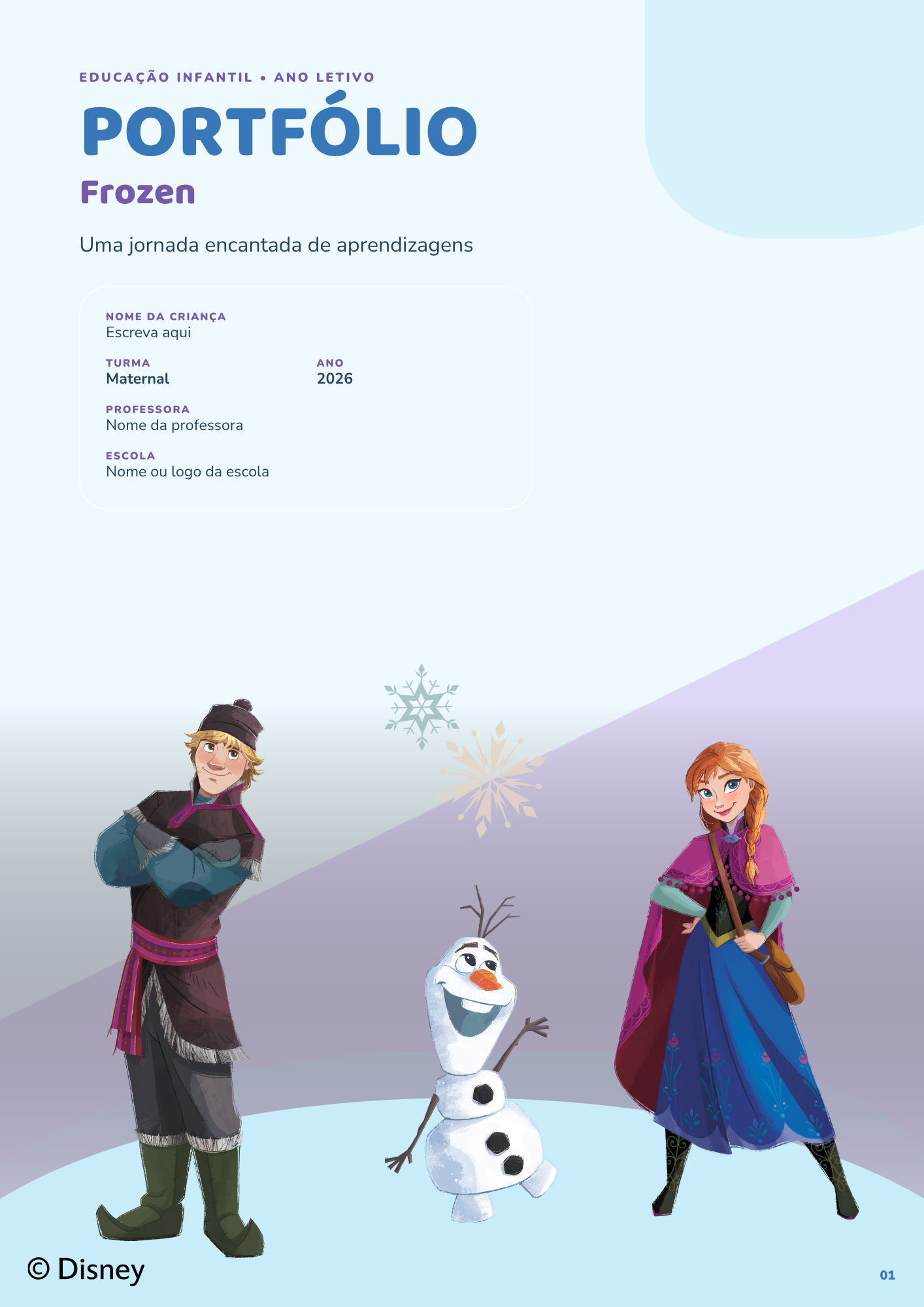 Capa de portfólio tema aventura congelante