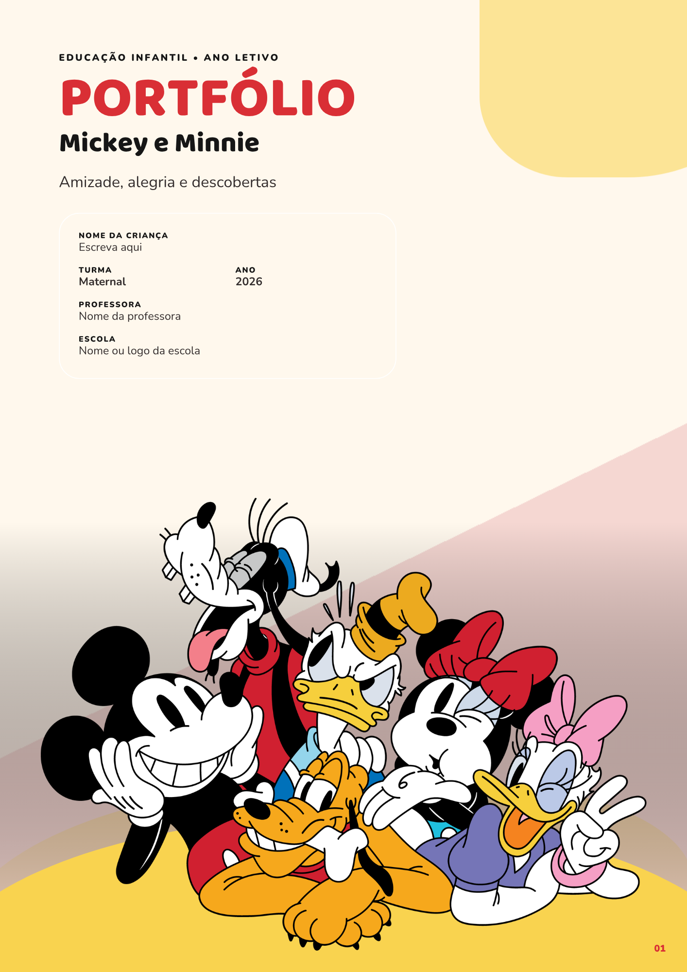 Capa de portfólio tema turma do ratinho