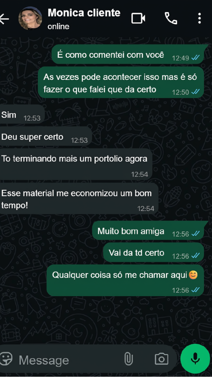 Depoimento de cliente: o material economizou muito tempo