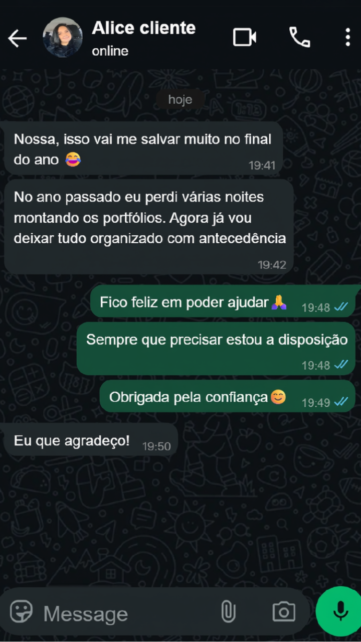 Depoimento de cliente: vai salvar o final do ano dela