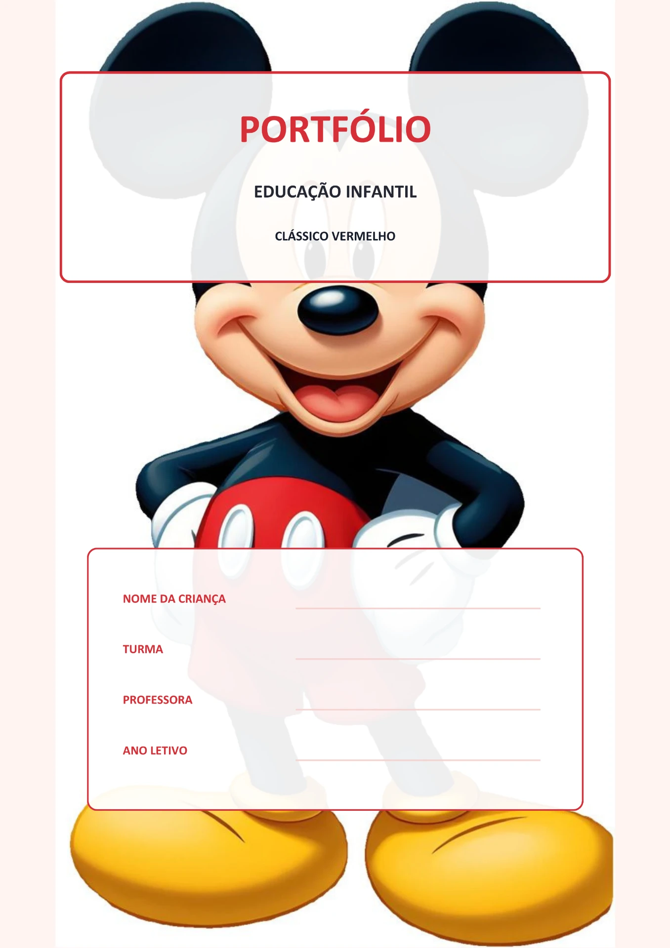 Capa de portfólio tema ratinho clássico